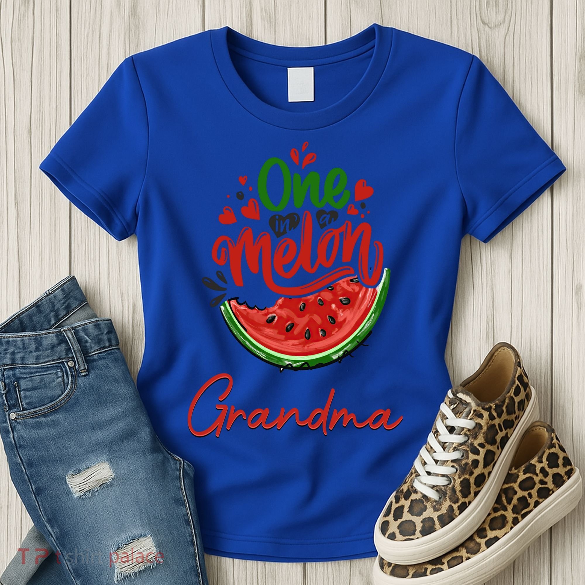 Funny One In A Melon Grandma Matching Group Funny Gift Women's T-Shirt