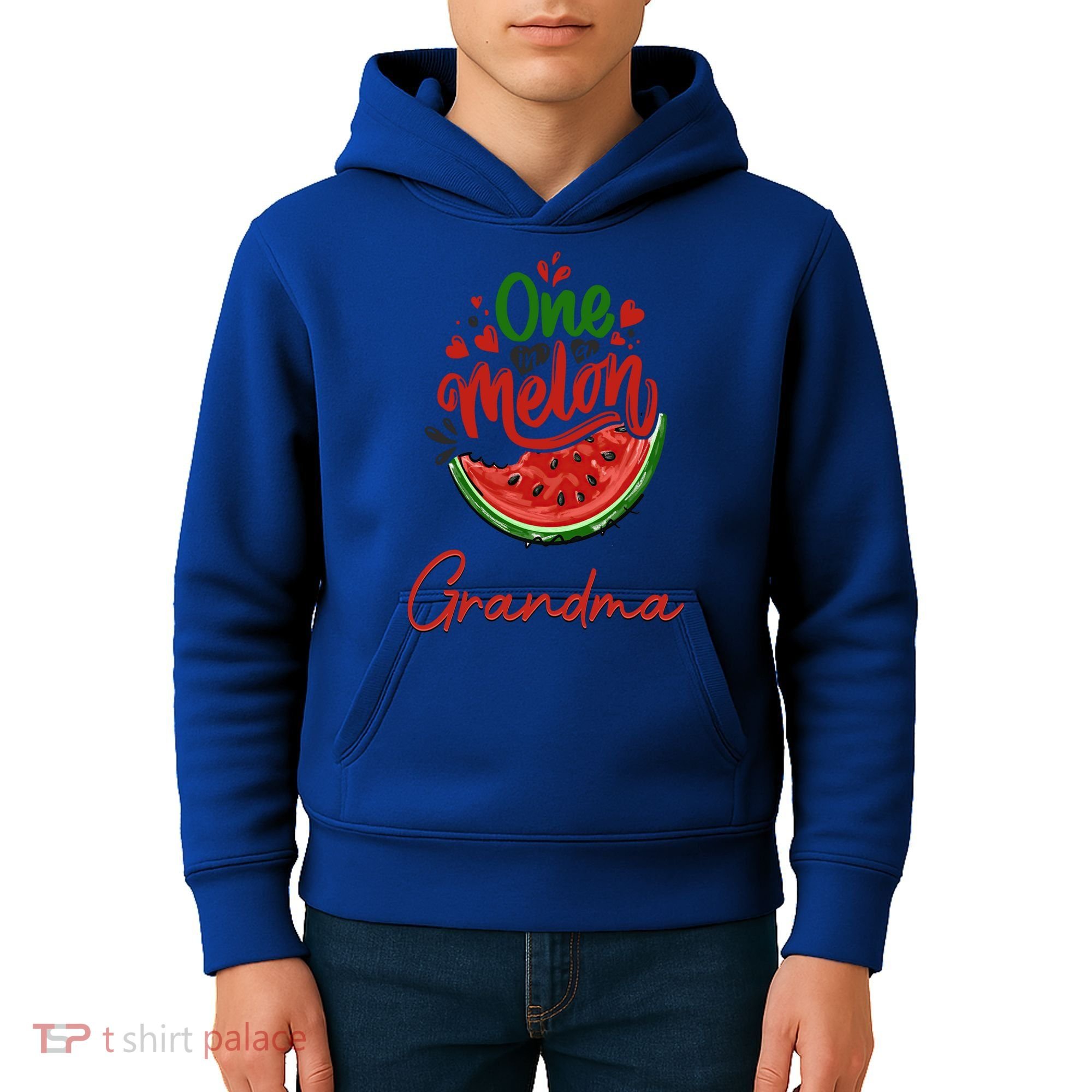 Funny One In A Melon Grandma Matching Group Funny Gift Kids Hoodie