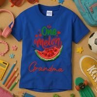 Funny One In A Melon Grandma Matching Group Funny Gift Kids T-Shirt thumb 3