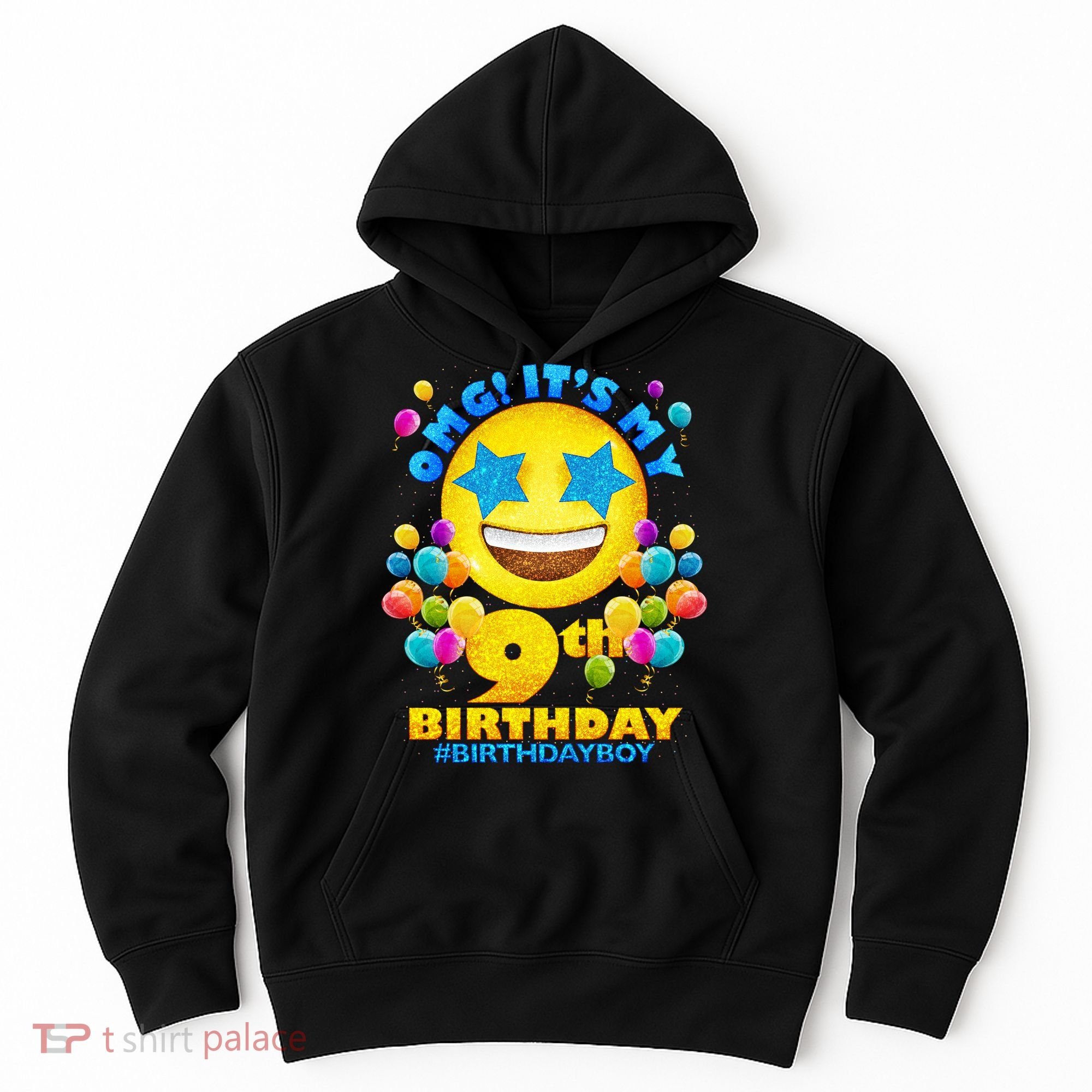 Funny OMG It's My 9th Birthday #BirthdayBoy Emoji Hoodie