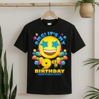 Funny OMG It's My 9th Birthday #BirthdayBoy Emoji T-Shirt thumb 2