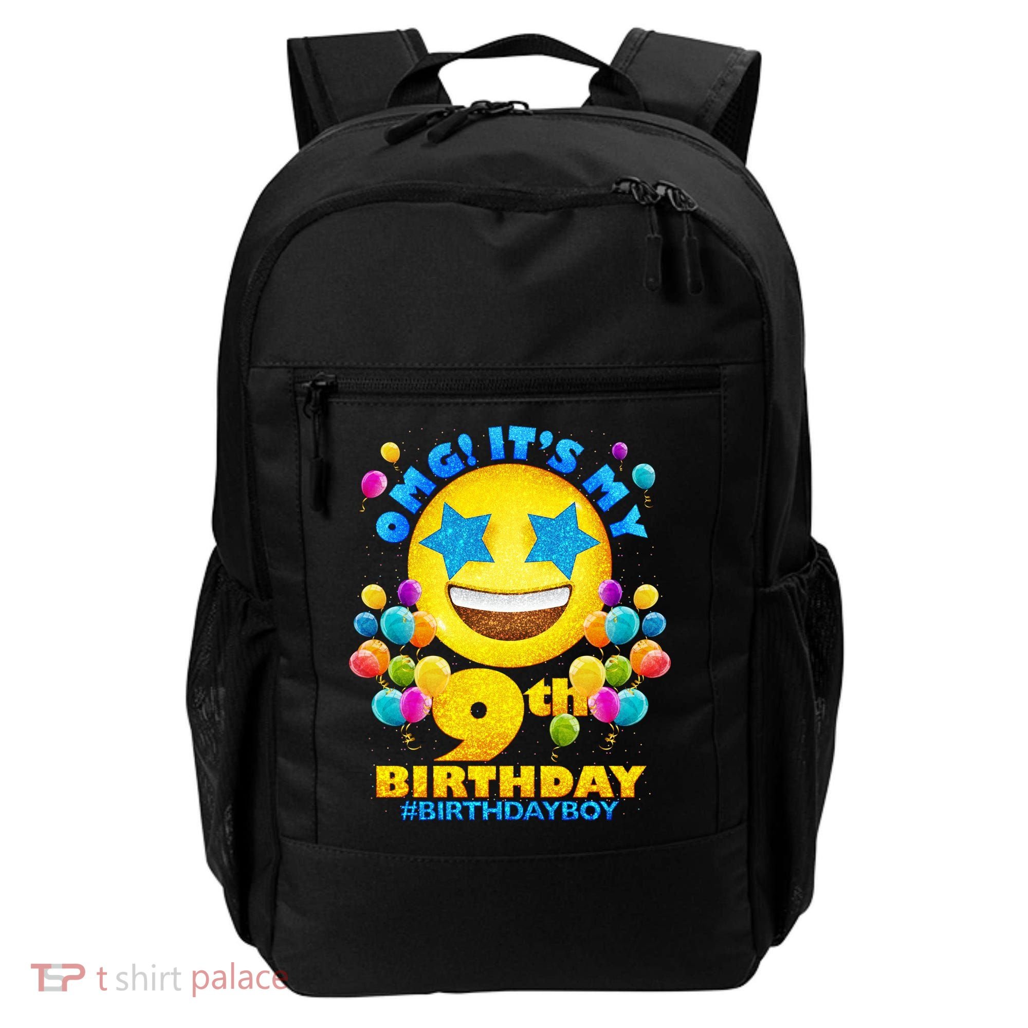 Funny OMG It's My 9th Birthday #BirthdayBoy Emoji Backpack