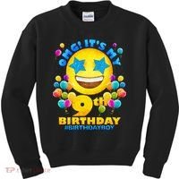 Funny OMG It's My 9th Birthday #BirthdayBoy Emoji Kids Sweatshirt thumb 0