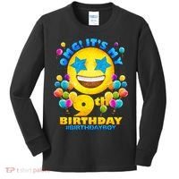 Funny OMG It's My 9th Birthday #BirthdayBoy Emoji Kids Long Sleeve Shirt thumb 0