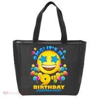 Funny OMG It's My 9th Birthday #BirthdayBoy Emoji Tote Bag thumb 0