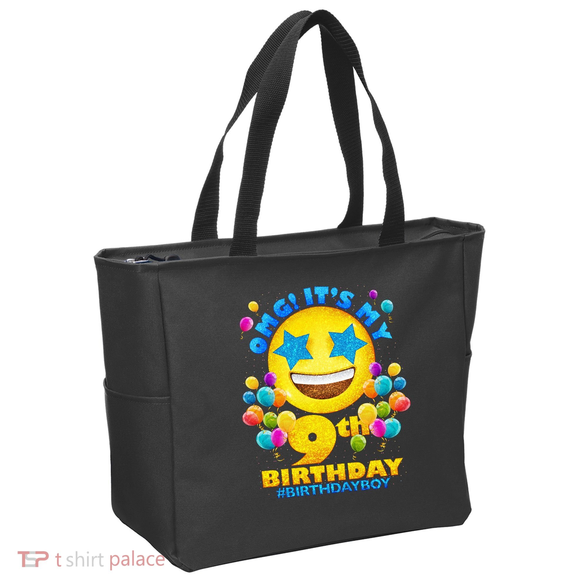 Funny OMG It's My 9th Birthday #BirthdayBoy Emoji Tote Bag