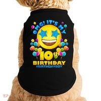 Funny OMG It's My 10th Birthday #BirthdayBoy Emoji Doggie Tank thumb 0
