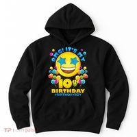 Funny OMG It's My 10th Birthday #BirthdayBoy Emoji Hoodie thumb 0