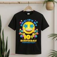 Funny OMG It's My 10th Birthday #BirthdayBoy Emoji T-Shirt thumb 2