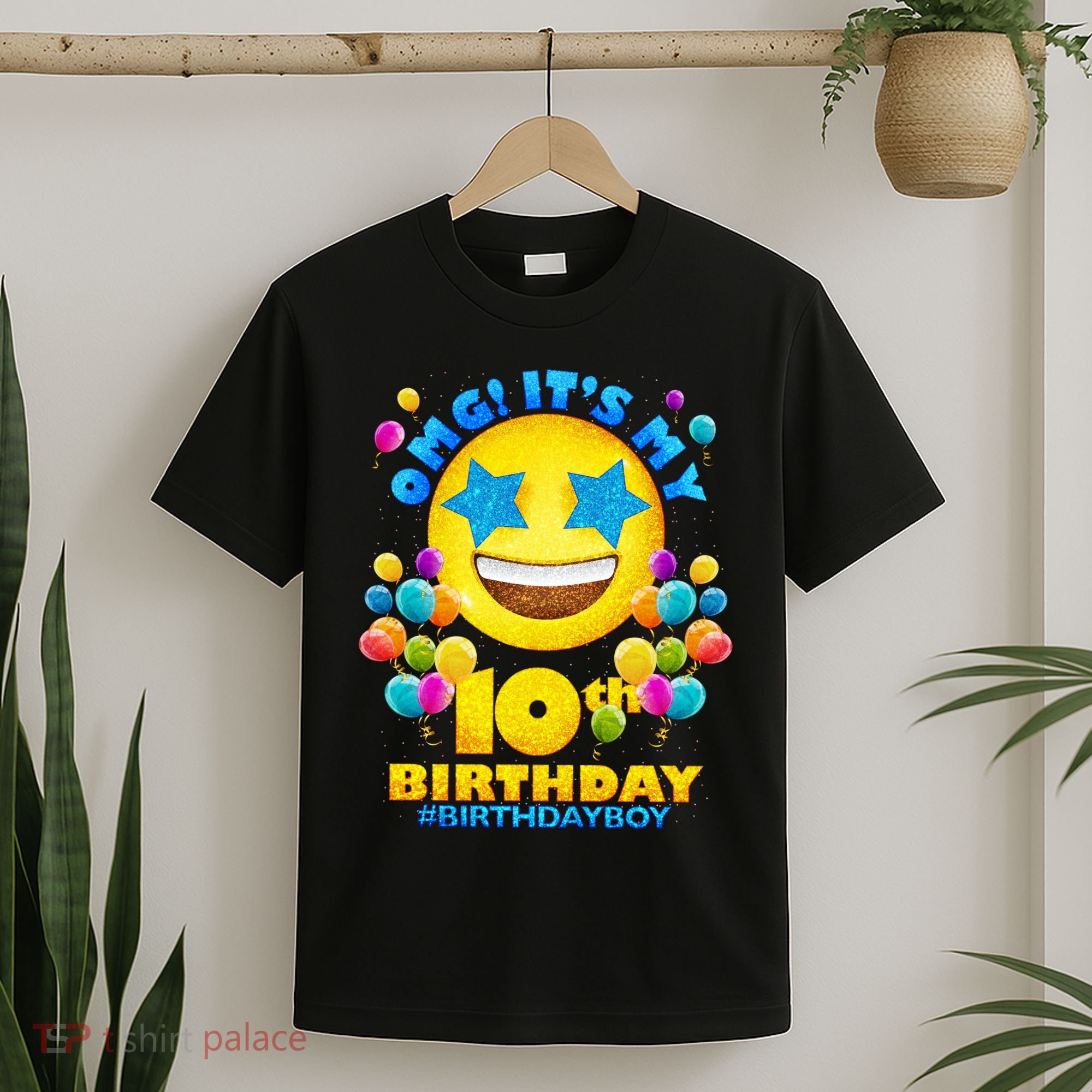 Funny OMG It's My 10th Birthday #BirthdayBoy Emoji T-Shirt