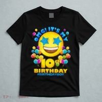 Funny OMG It's My 10th Birthday #BirthdayBoy Emoji T-Shirt thumb 5