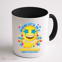 Funny OMG It's My 10th Birthday #BirthdayBoy Emoji Coffee Mug thumb 1
