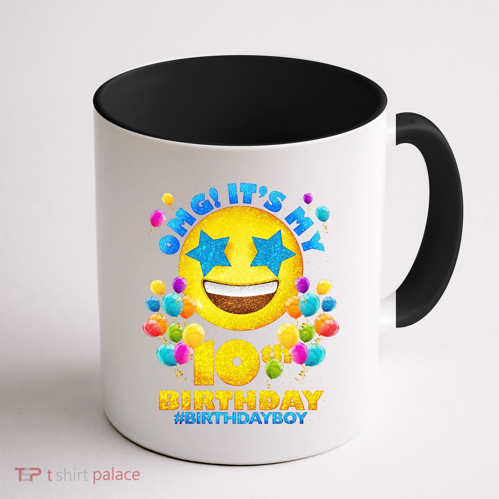 Funny OMG It's My 10th Birthday #BirthdayBoy Emoji Coffee Mug