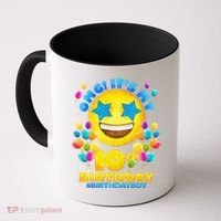 Funny OMG It's My 10th Birthday #BirthdayBoy Emoji Coffee Mug thumb 0