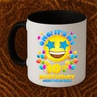 Funny OMG It's My 10th Birthday #BirthdayBoy Emoji Coffee Mug thumb 2