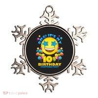 Funny OMG It's My 10th Birthday #BirthdayBoy Emoji Ornament thumb 0