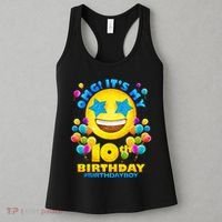 Funny OMG It's My 10th Birthday #BirthdayBoy Emoji Women's Tank Top thumb 3