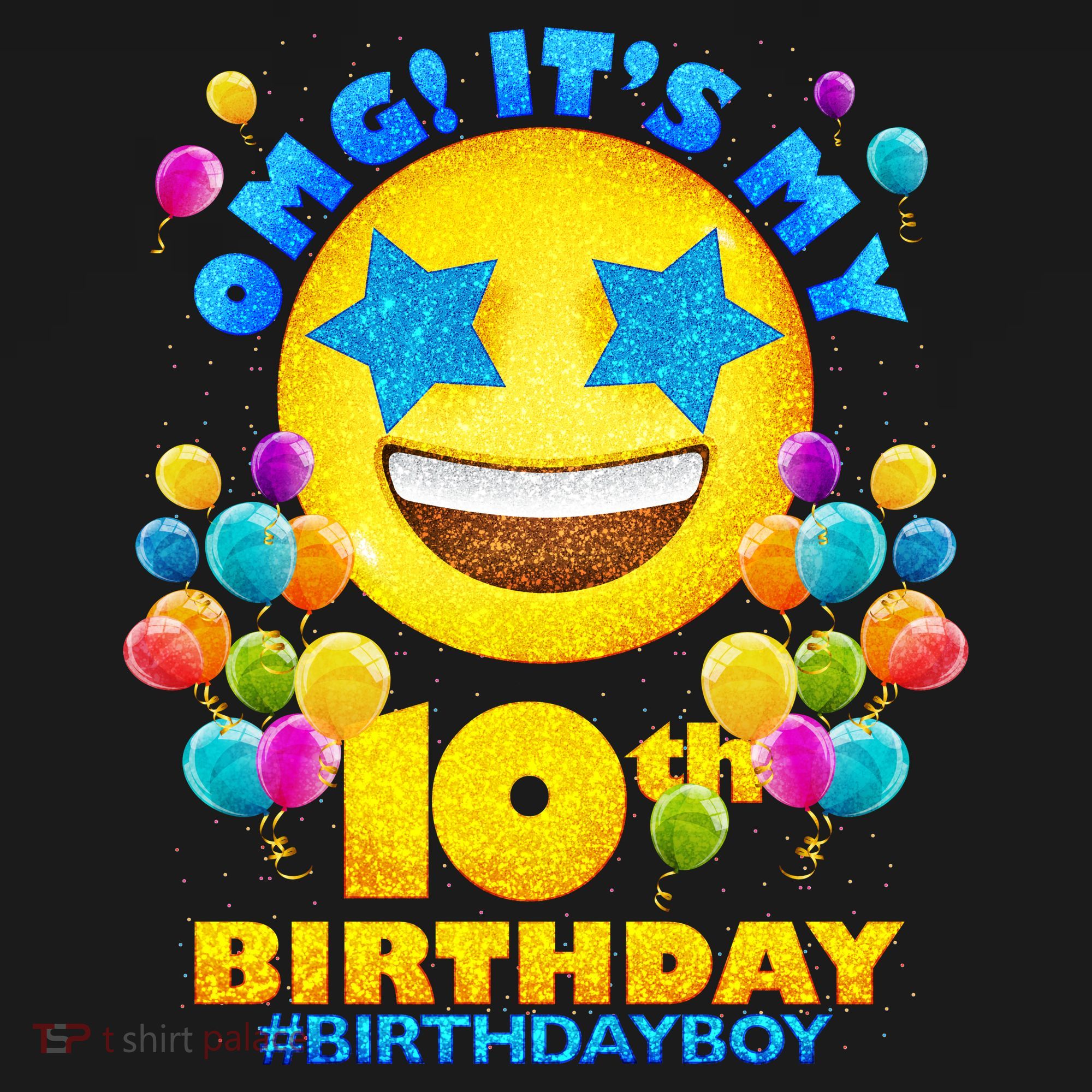 Funny OMG It's My 10th Birthday #BirthdayBoy Emoji Women's Tank Top