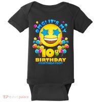 Funny OMG It's My 10th Birthday #BirthdayBoy Emoji Baby Bodysuit thumb 0