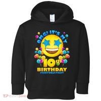 Funny OMG It's My 10th Birthday #BirthdayBoy Emoji Toddler Hoodie thumb 0