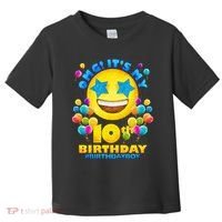 Funny OMG It's My 10th Birthday #BirthdayBoy Emoji Toddler T-Shirt thumb 0