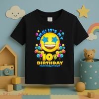 Funny OMG It's My 10th Birthday #BirthdayBoy Emoji Toddler T-Shirt thumb 3