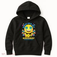 Funny OMG It's My 10th Birthday #BirthdayBoy Emoji Kids Hoodie thumb 0