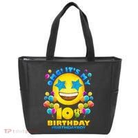 Funny OMG It's My 10th Birthday #BirthdayBoy Emoji Tote Bag thumb 0