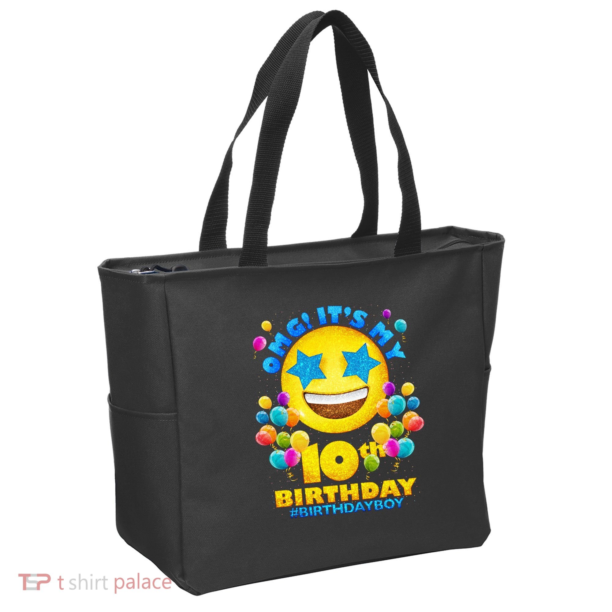 Funny OMG It's My 10th Birthday #BirthdayBoy Emoji Tote Bag