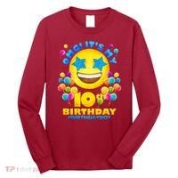 Funny OMG It's My 10th Birthday #BirthdayBoy Emoji Long Sleeve Shirt thumb 0