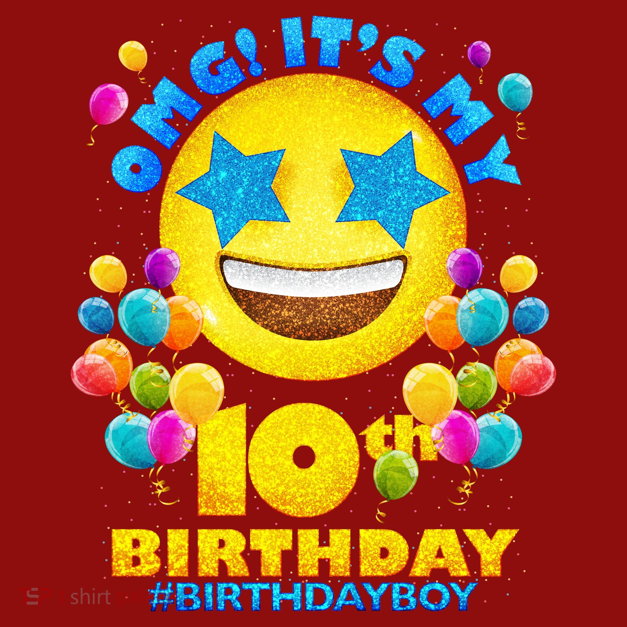 Funny OMG It's My 10th Birthday #BirthdayBoy Emoji Long Sleeve Shirt