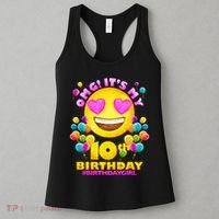 Funny OMG It's My 10th Birthday #BirthdayGirl Emoji Women's Tank Top thumb 3