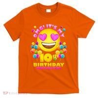 Funny OMG It's My 10th Birthday #BirthdayGirl Emoji T-Shirt thumb 0
