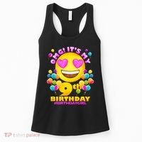 Funny OMG It's My 9th Birthday #BirthdayGirl Emoji Women's Tank Top thumb 0