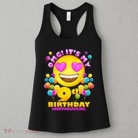 Funny OMG It's My 9th Birthday #BirthdayGirl Emoji Women's Tank Top thumb 3