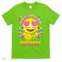 Funny OMG It's My 9th Birthday #BirthdayGirl Emoji T-Shirt thumb 0