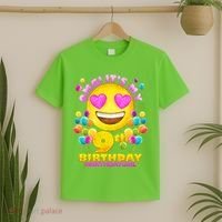 Funny OMG It's My 9th Birthday #BirthdayGirl Emoji T-Shirt thumb 2