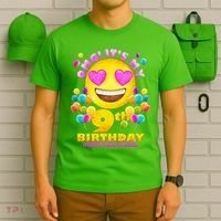 Funny OMG It's My 9th Birthday #BirthdayGirl Emoji T-Shirt thumb 6