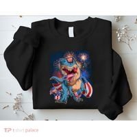 Fourth Of July USA American Flag Trex Sweatshirt thumb 2