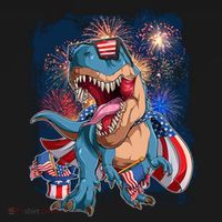 Fourth Of July USA American Flag Trex Women's Hoodie thumb 2
