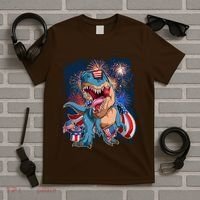 Fourth Of July USA American Flag Trex T-Shirt thumb 5
