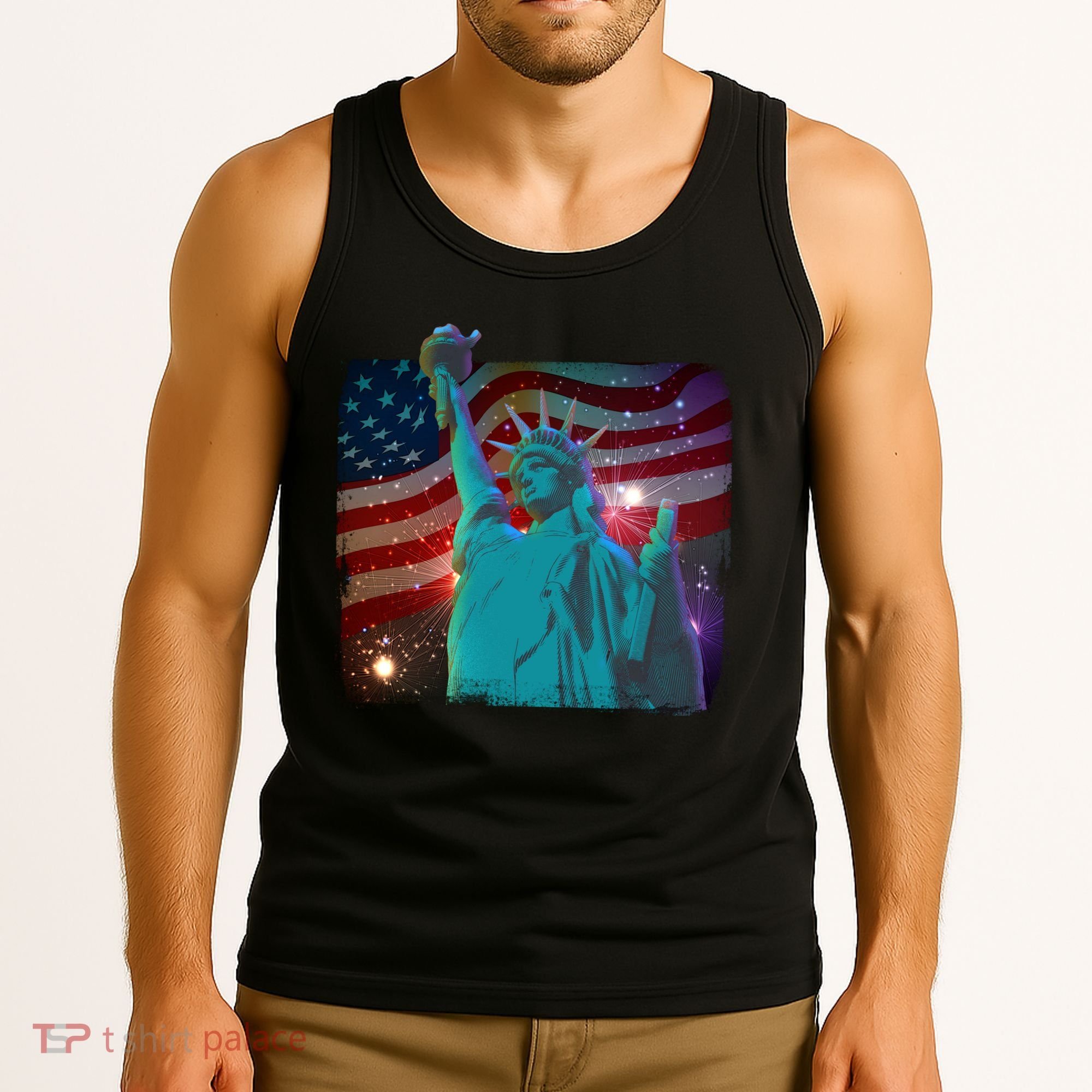 Fourth Of July Fireworks Statue Of Liberty Tank Top