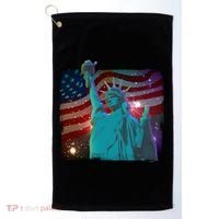 Fourth Of July Fireworks Statue Of Liberty Golf Towel thumb 0
