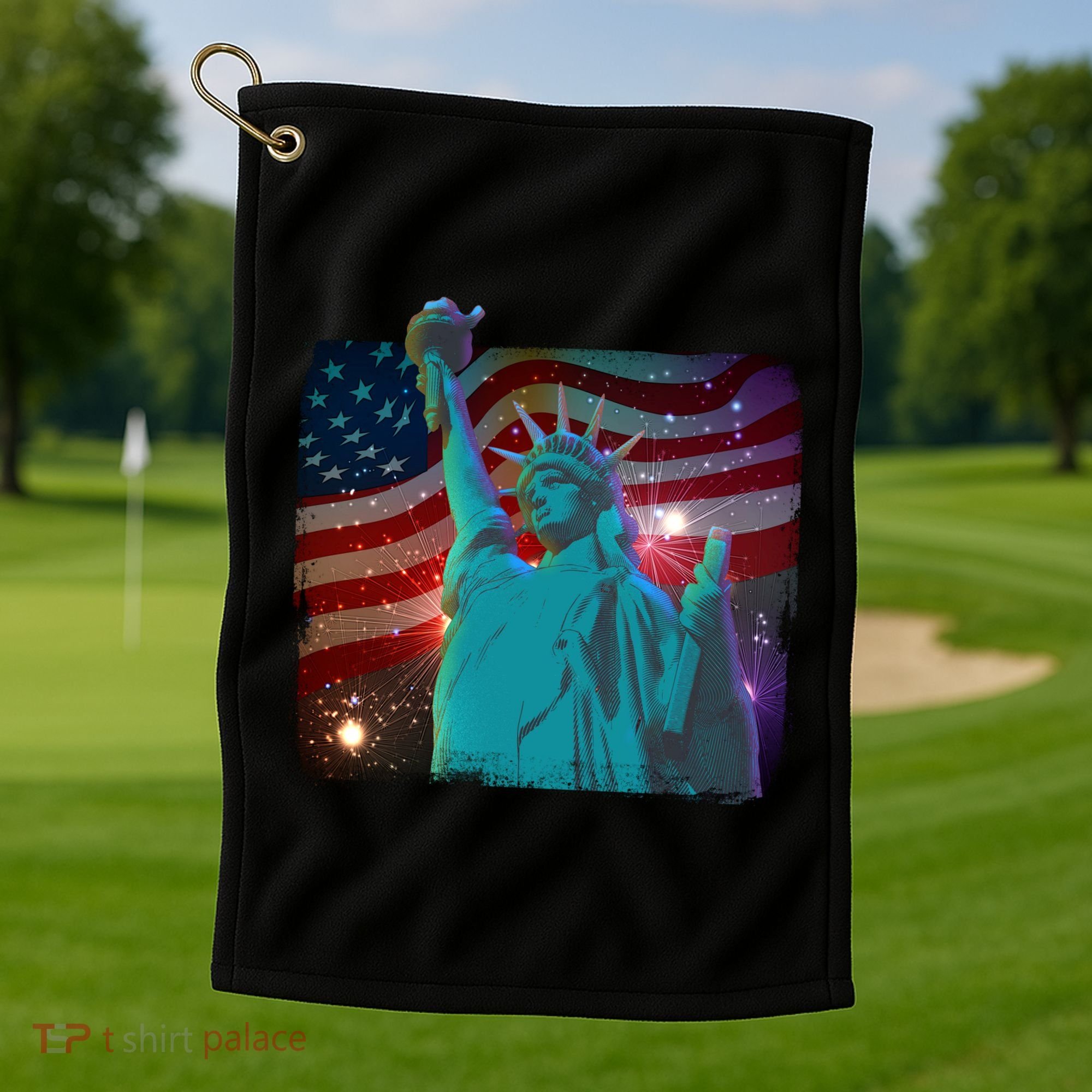 Fourth Of July Fireworks Statue Of Liberty Golf Towel