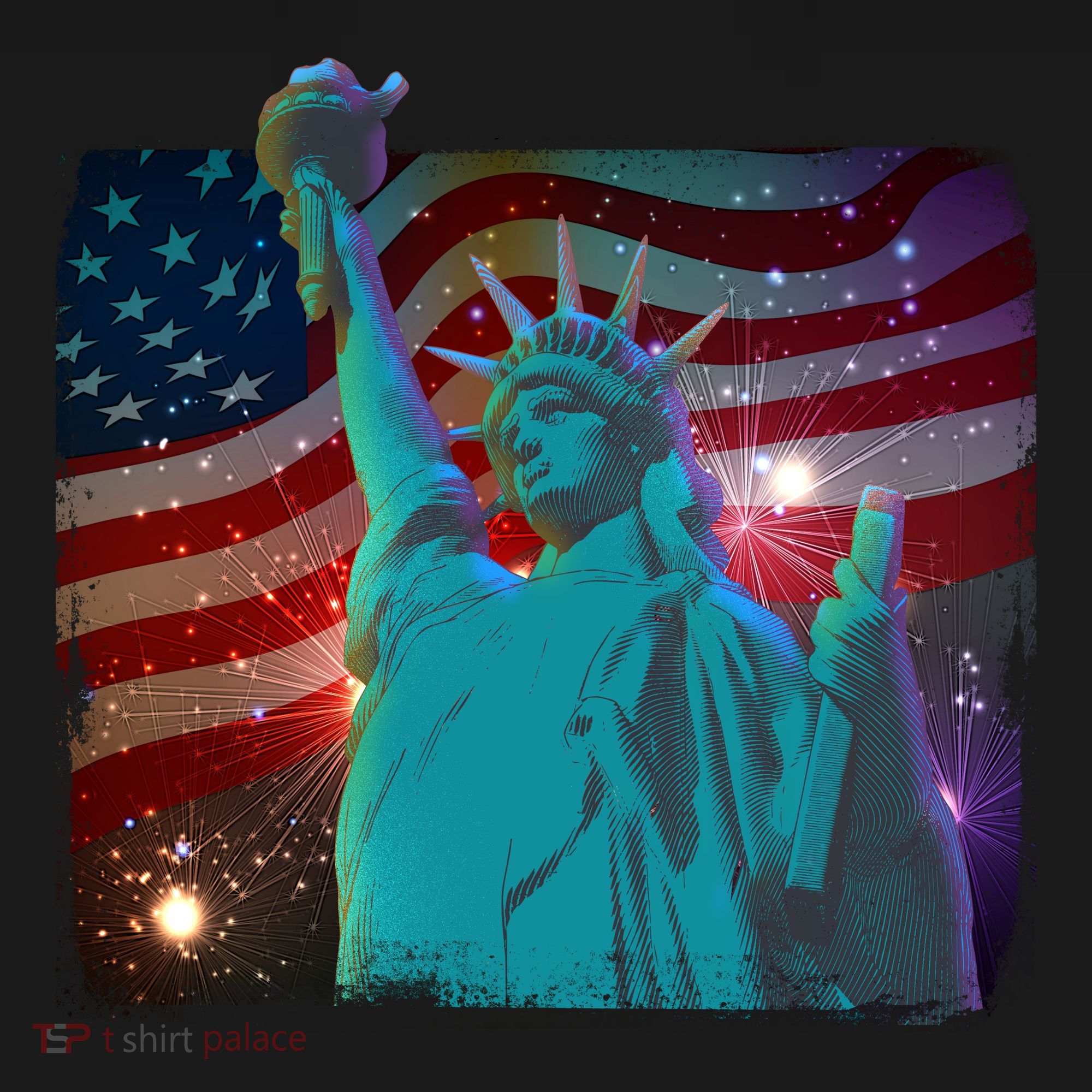 Fourth Of July Fireworks Statue Of Liberty Toddler T-Shirt