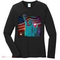 Fourth Of July Fireworks Statue Of Liberty Women's Long Sleeve Shirt thumb 0