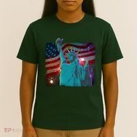 Fourth Of July Fireworks Statue Of Liberty T-Shirt thumb 4