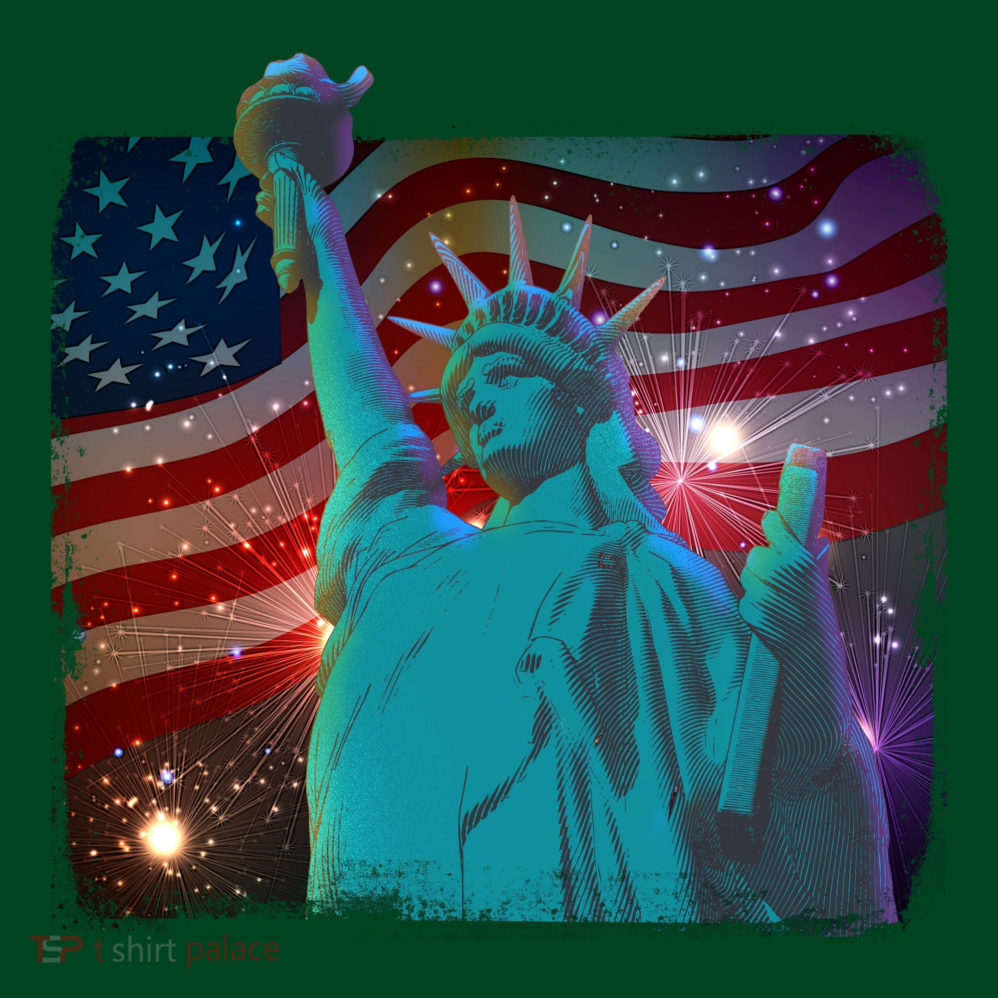 Fourth Of July Fireworks Statue Of Liberty T-Shirt