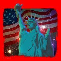 Fourth Of July Fireworks Statue Of Liberty Santa Hat thumb 1