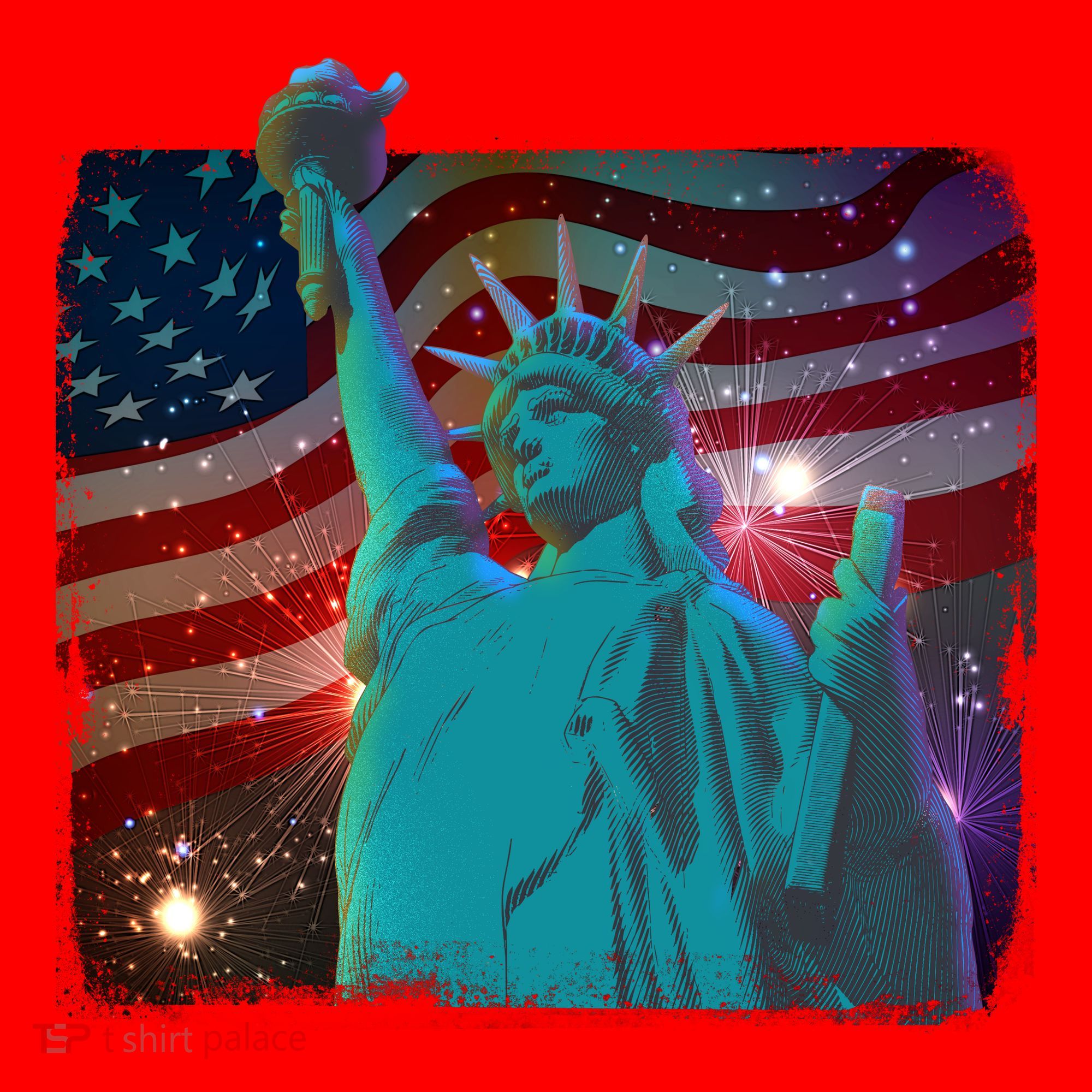 Fourth Of July Fireworks Statue Of Liberty Santa Hat